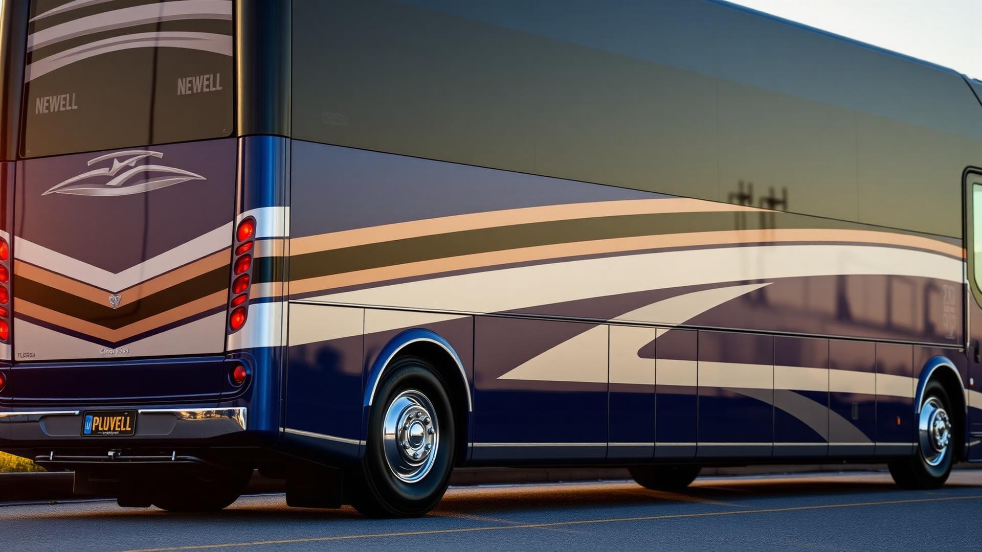 Luxury motorhome marble and leather interior